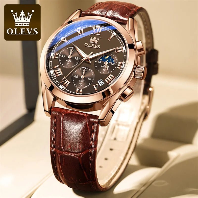 Relógio Masculino Olevs Moon Phase Horizon - Horizon