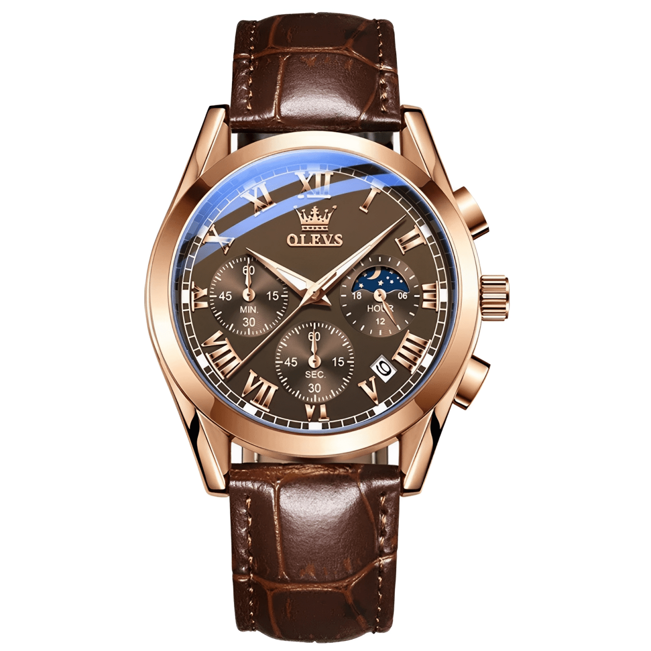 Relógio Masculino Olevs Moon Phase Horizon - Horizon