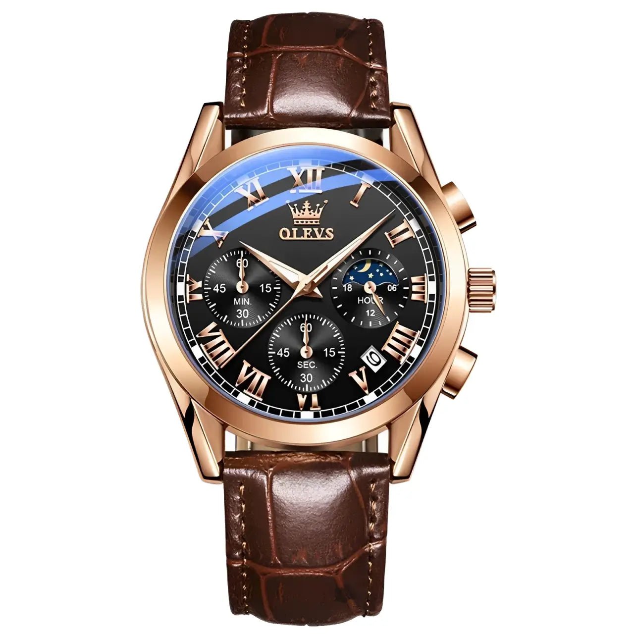 Relógio Masculino Olevs Moon Phase Horizon - Horizon