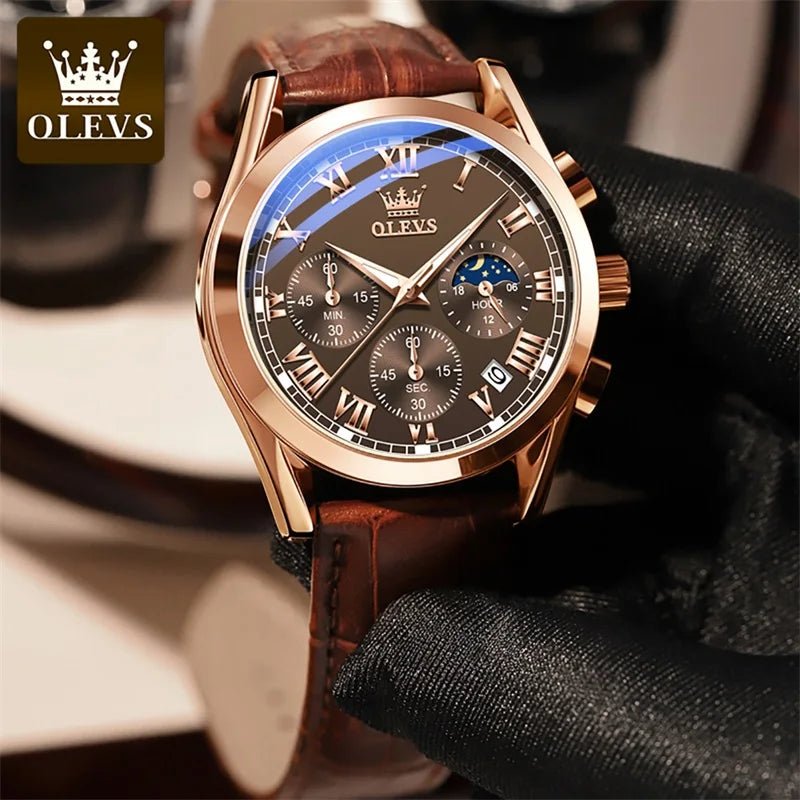Relógio Masculino Olevs Moon Phase Horizon - Horizon