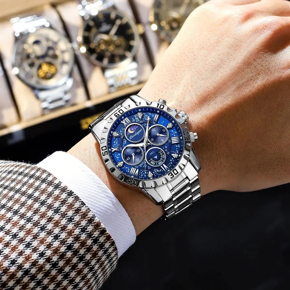 Relógio Masculino Poedagar Moon Chronograph Horizon - Horizon
