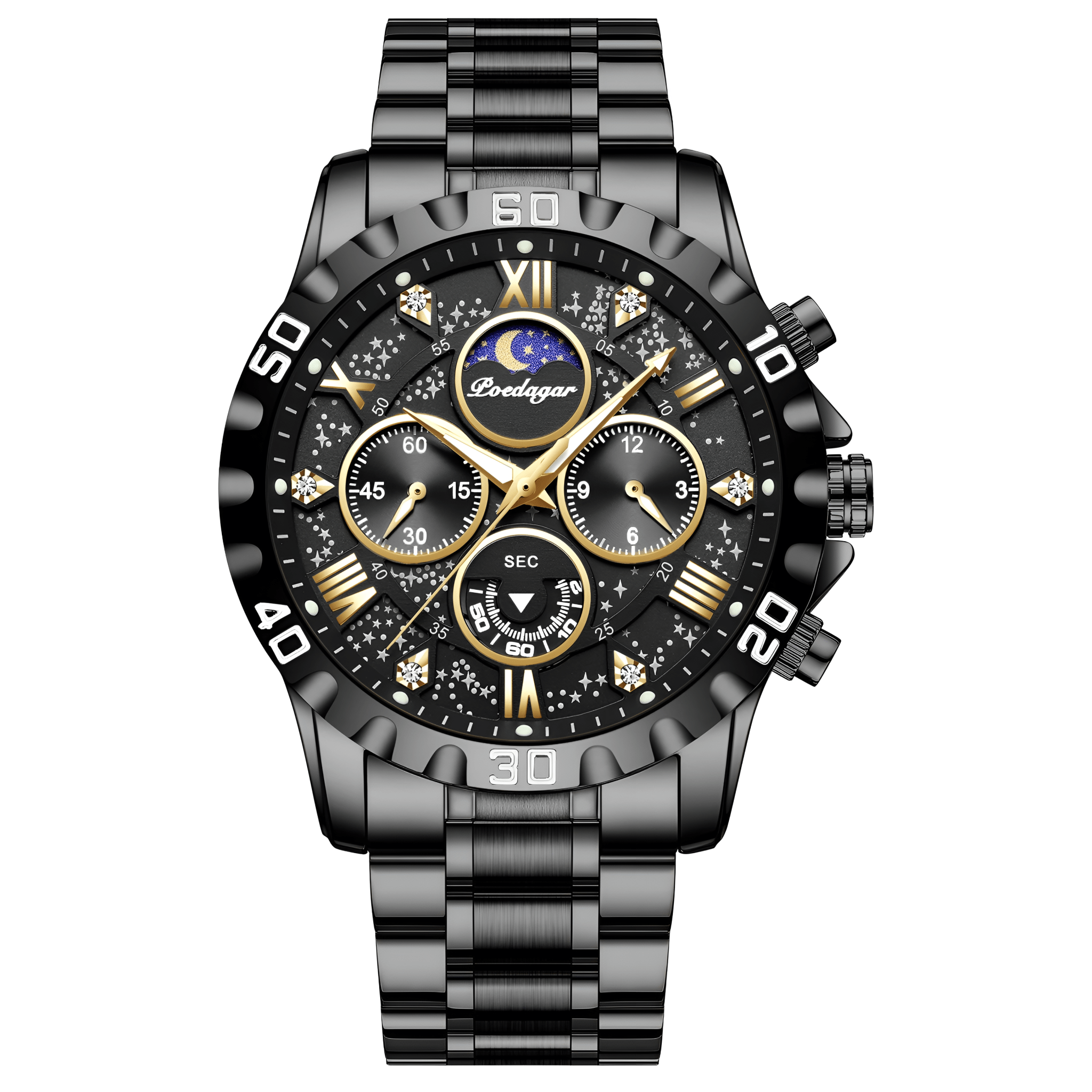 Relógio Masculino Poedagar Moon Chronograph Horizon - Horizon