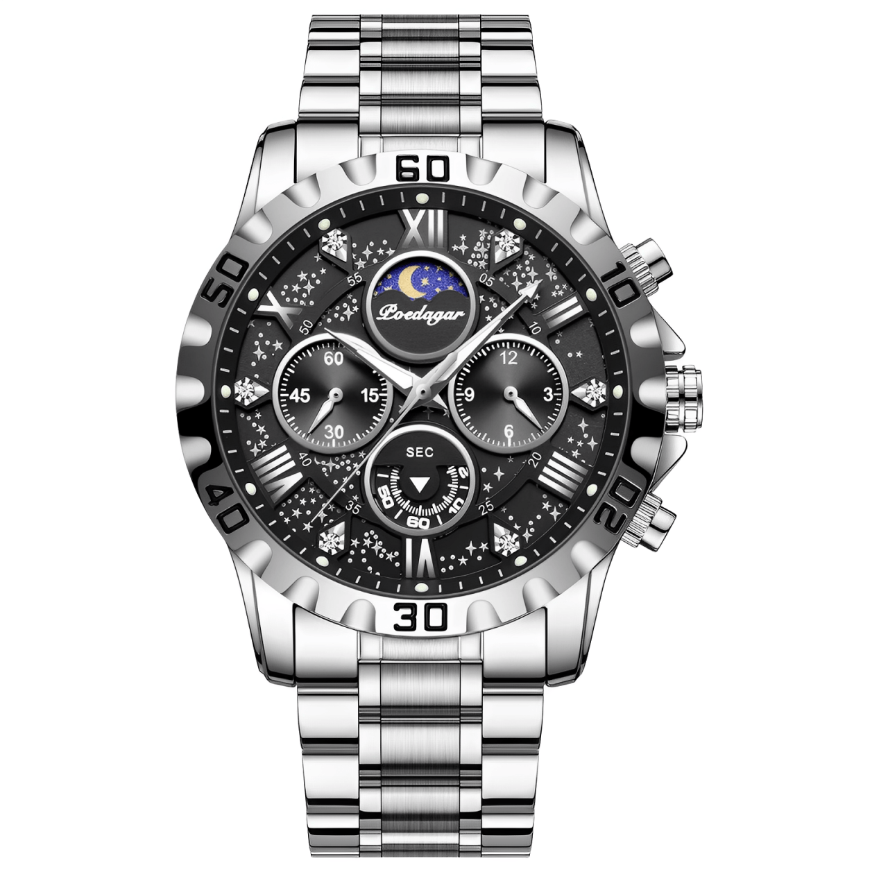 Relógio Masculino Poedagar Moon Chronograph Horizon - Horizon
