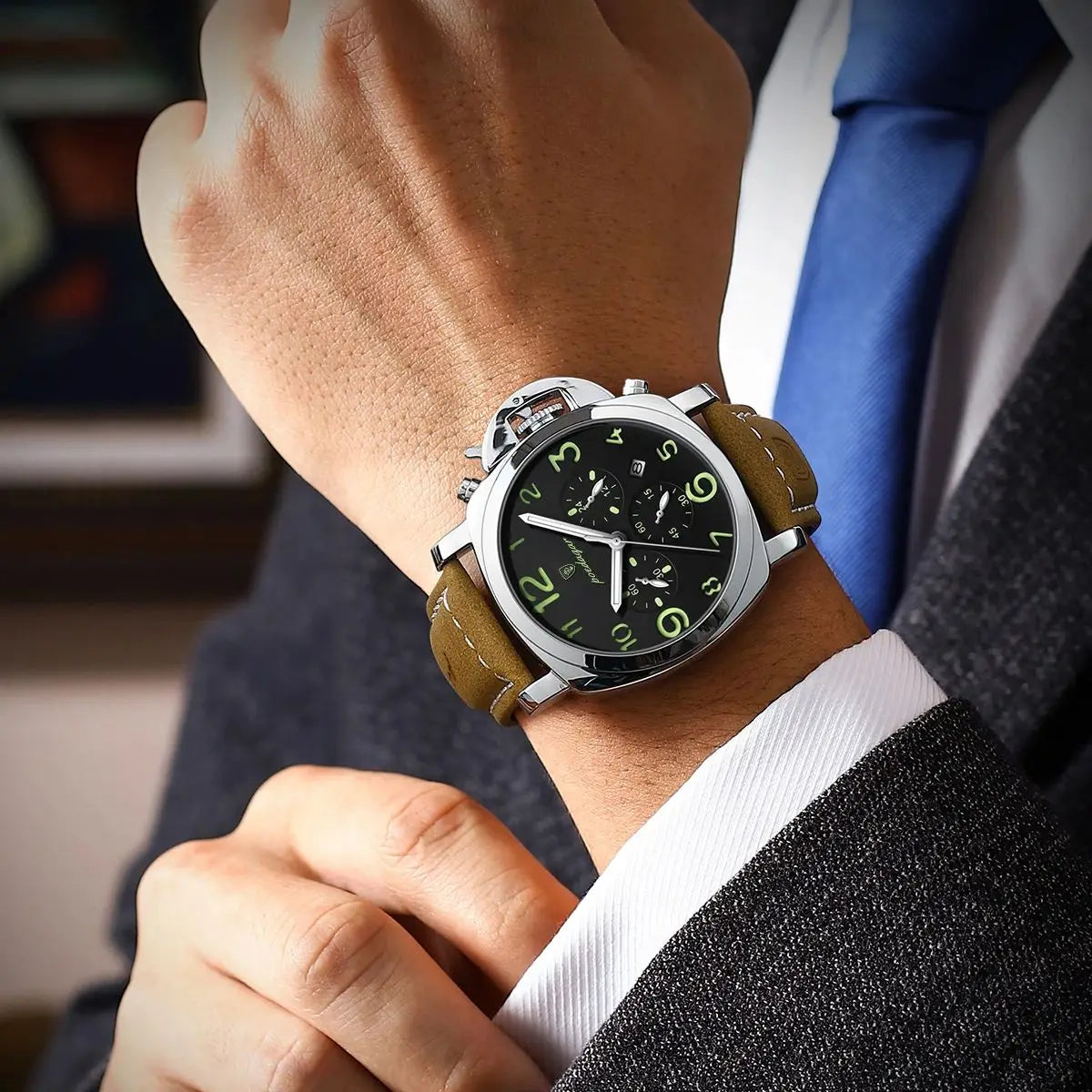 Relógio Masculino Poedagar Luxury Military Horizon