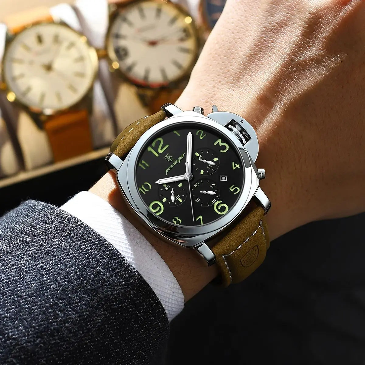 Relógio Masculino Poedagar Luxury Military Horizon